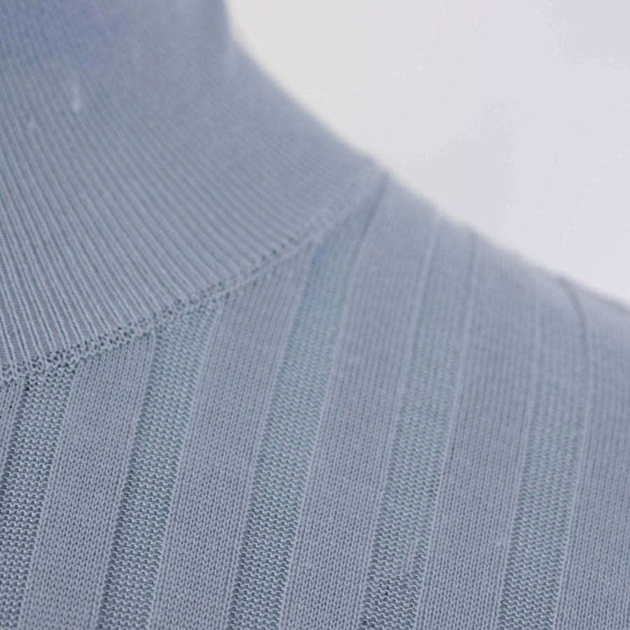 Burberry Elegant Silk Turtleneck Sweater in Light Blue
