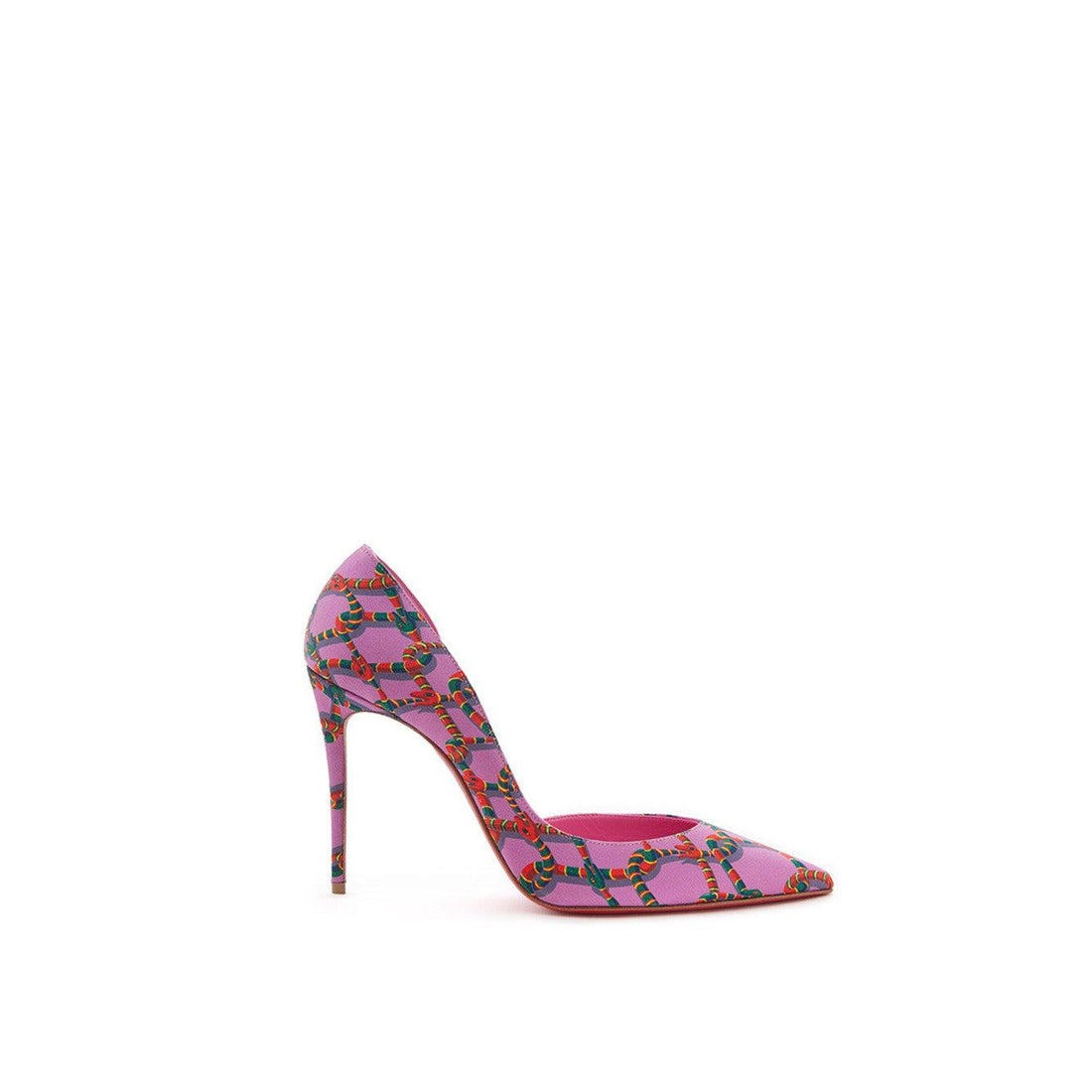 Christian Louboutin Elegant Satin Pink Pumps with Iconic Red Sole