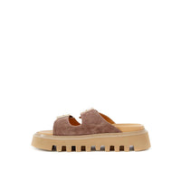 Casadei Elegant Brown Suede Sandal Slipper with Buckles