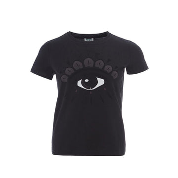 Kenzo Elegant Black Velvet Eye Tee - Pure Cotton