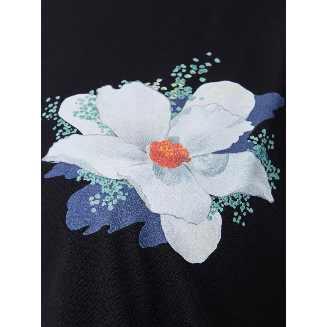 Kenzo Chic Black Floral Motif Cotton Tee