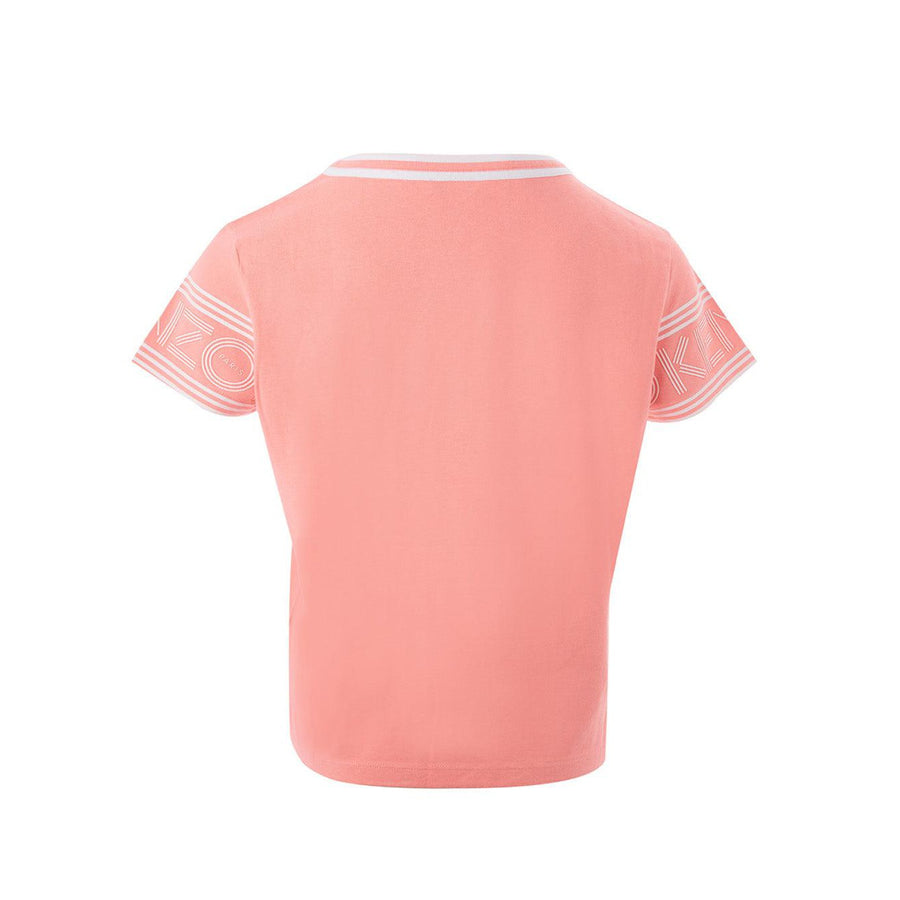 Kenzo Elegant Pink Logo Sleeve Tee for Stylish Males