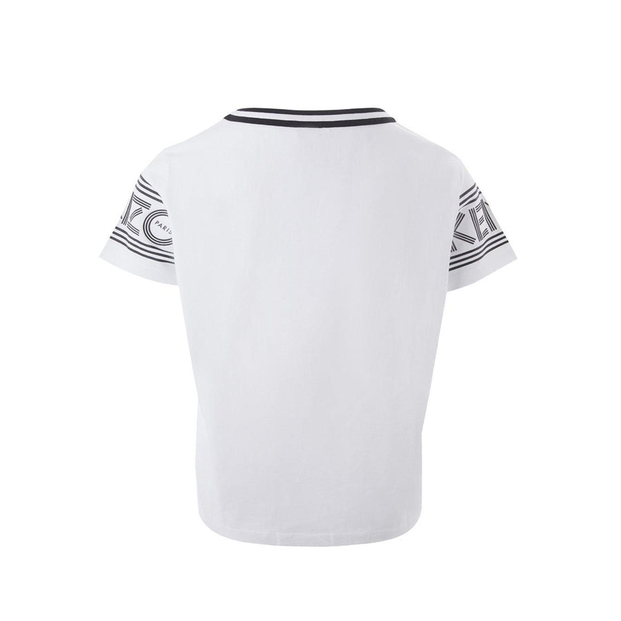 Kenzo Sleek White Logo Sleeve T-Shirt