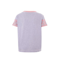 Kenzo Chic Grey Cotton Tee with Neon Pink Accents