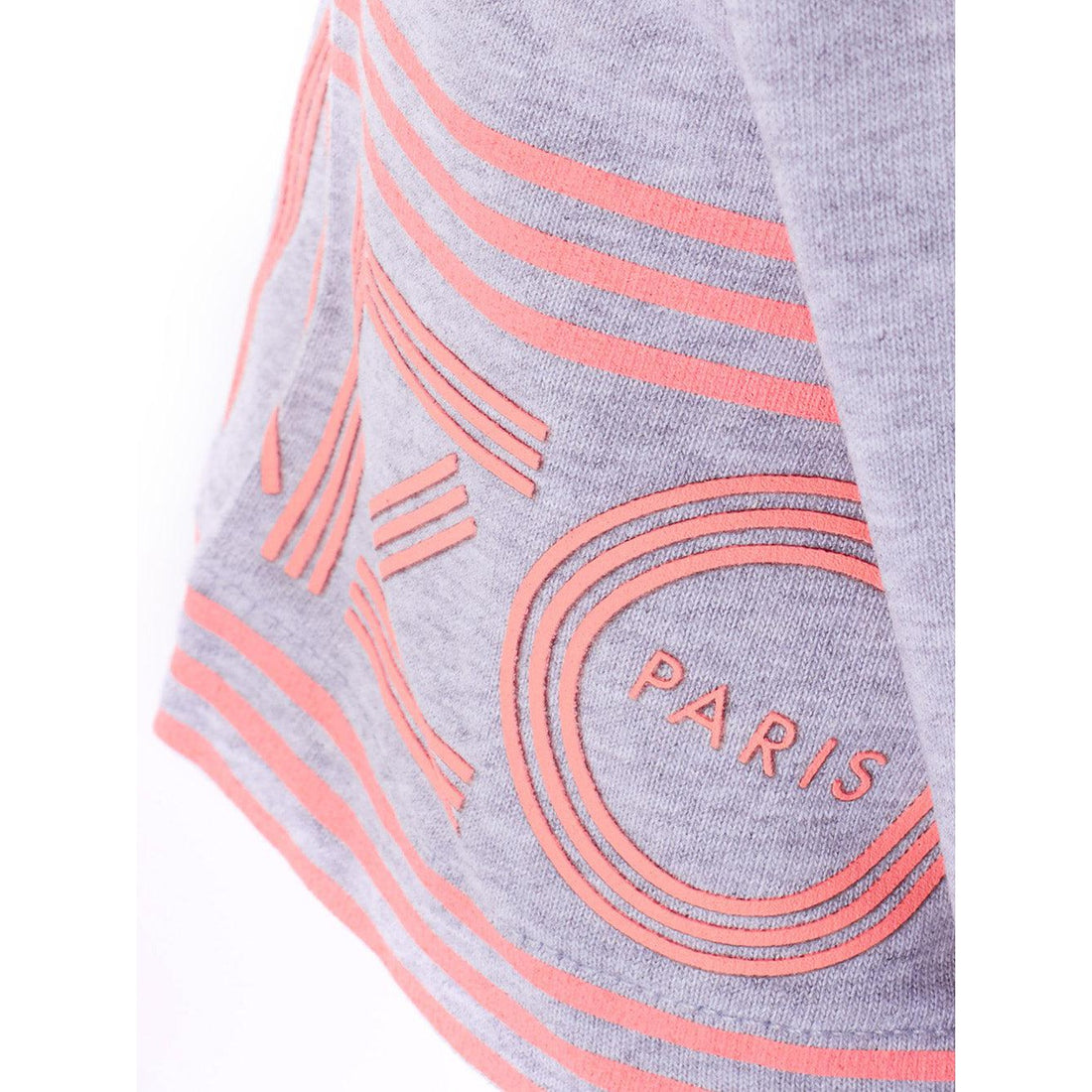 Kenzo Chic Grey Cotton Tee with Neon Pink Accents