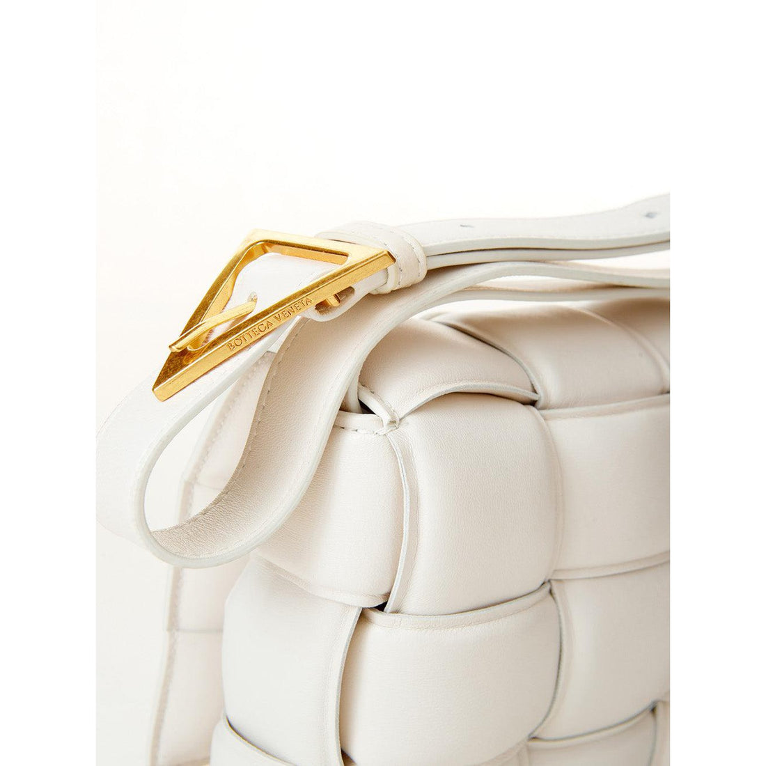 Bottega Veneta Elegant Padded White Leather Crossbody Bag