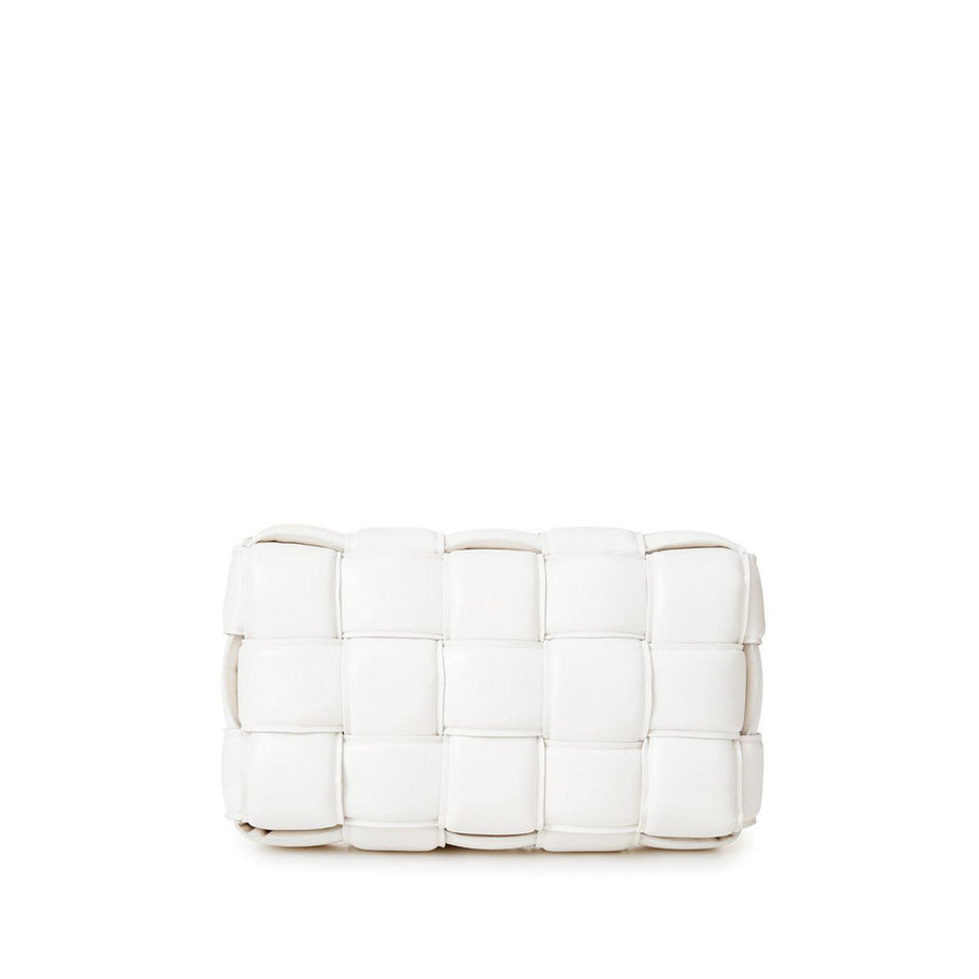 Bottega Veneta Elegant Padded White Leather Crossbody Bag