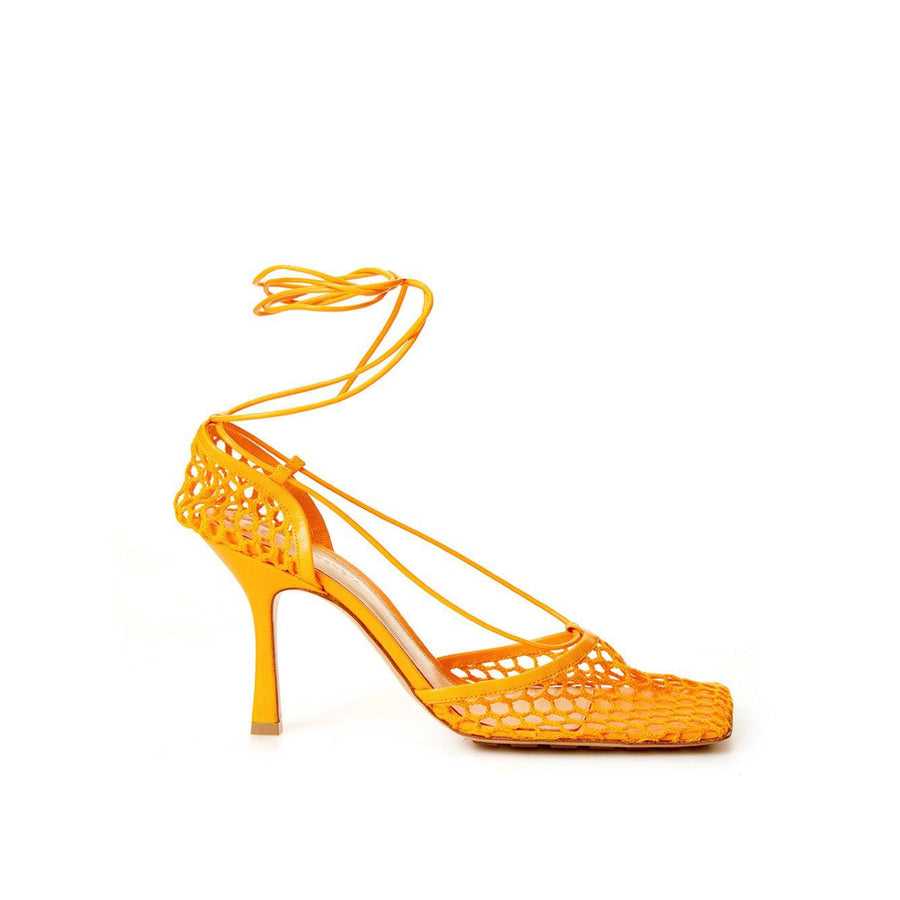 Bottega Veneta Elegant Orange Leather-Trimmed Pumps