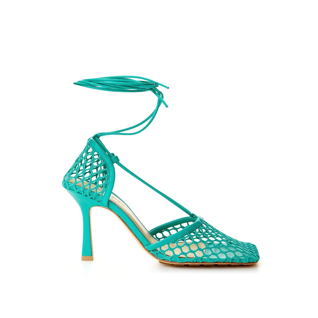 Bottega Veneta Elegant Green Stretch Leather-Trimmed Pumps