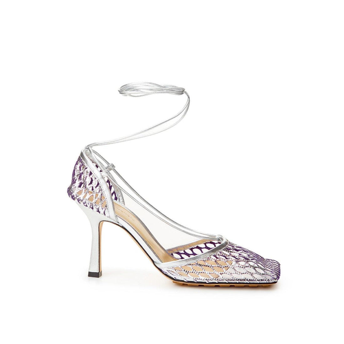 Bottega Veneta Elegant Silver Stretch Leather Pumps