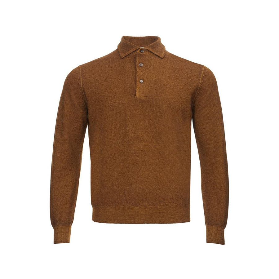 Gran Sasso Elegant Brown Wool Polo Sweater