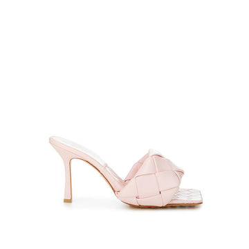 Bottega Veneta Elegant Pink Leather Sandal Mules