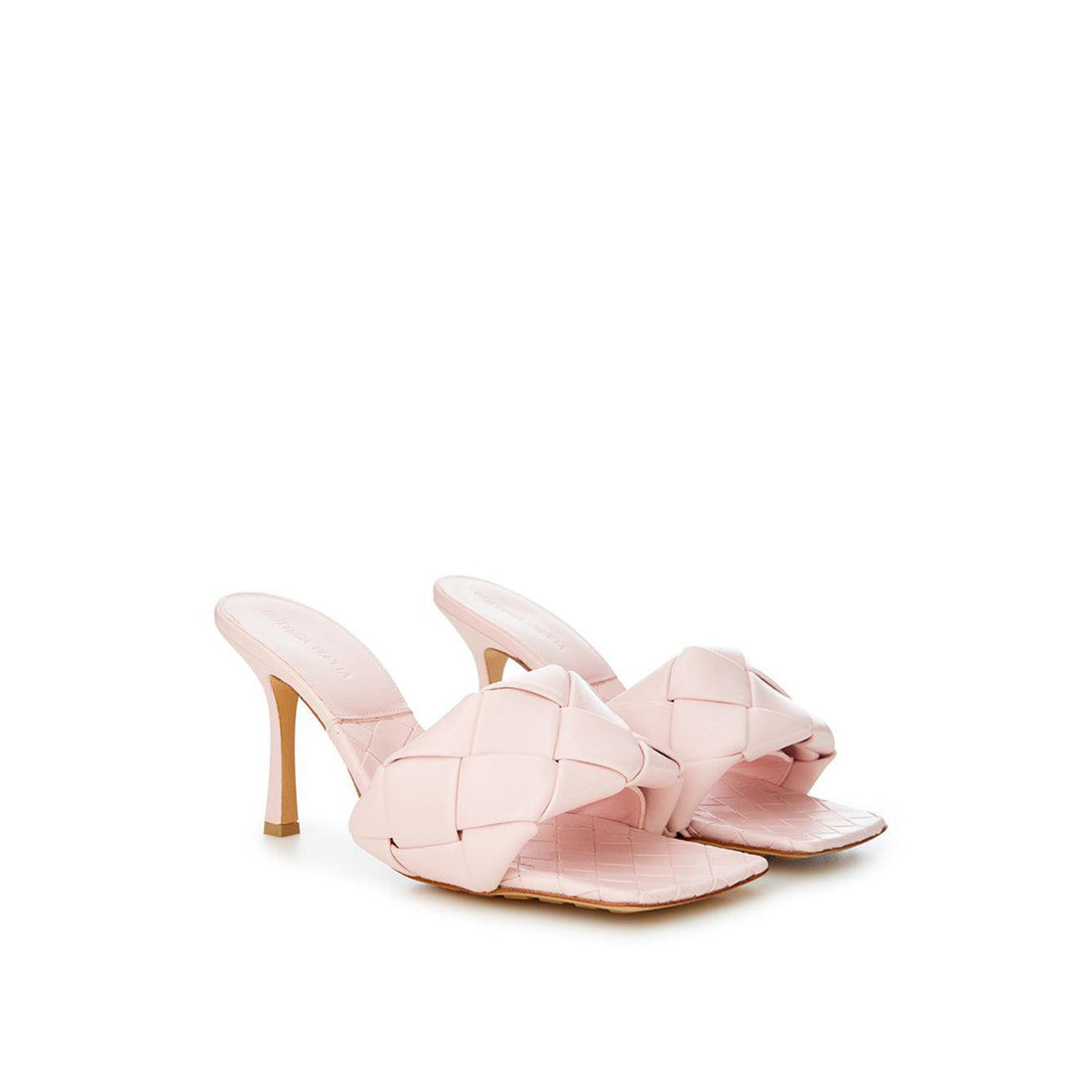 Bottega Veneta Elegant Pink Leather Sandal Mules