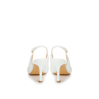 Bottega Veneta Elegant White Nappa Matelassé Slingback Décolleté