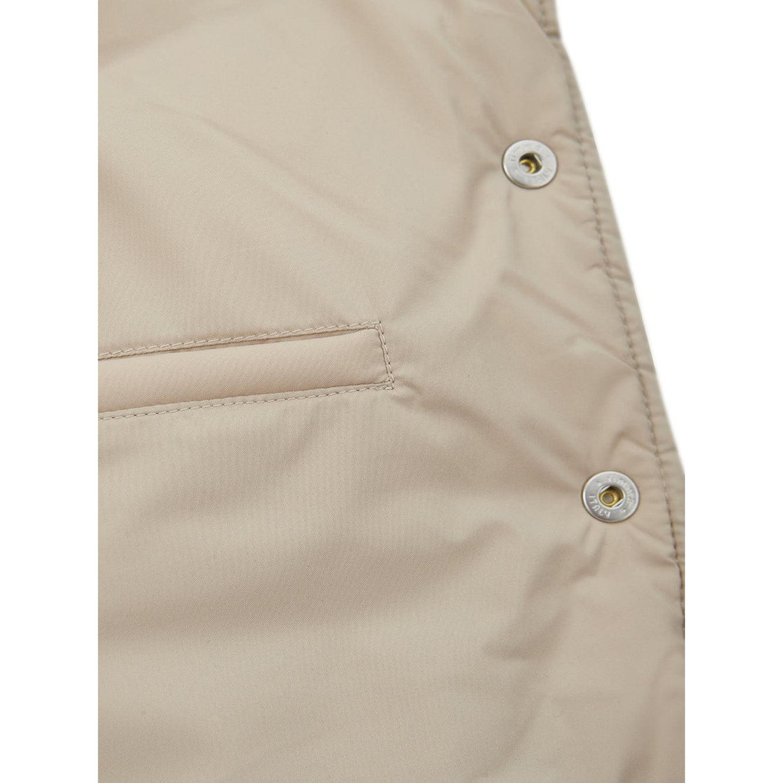 Gran Sasso Elegant Beige Quilted Vest with Eco-Leather Details