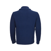 Gran Sasso Elegant Wool Blu Zip Sweater