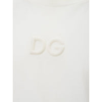 Dolce & Gabbana Elegant White Cotton Tee with 3D Logo