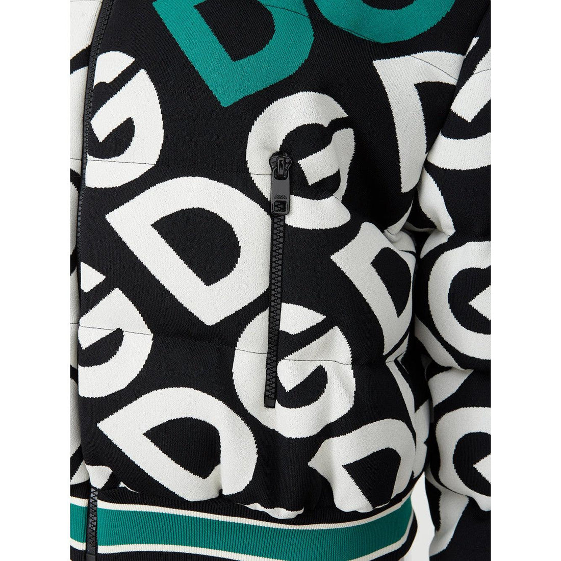 Dolce & Gabbana Elegant Black and White Quilted Bomber Jacket