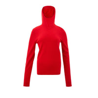 Bottega Veneta Elegant Red Cashmere Hooded Jumper