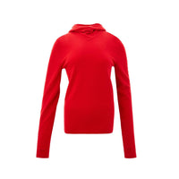 Bottega Veneta Elegant Red Cashmere Hooded Jumper