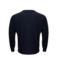 KANGRA Elegant Blue Wool Blend Round Neck Sweater