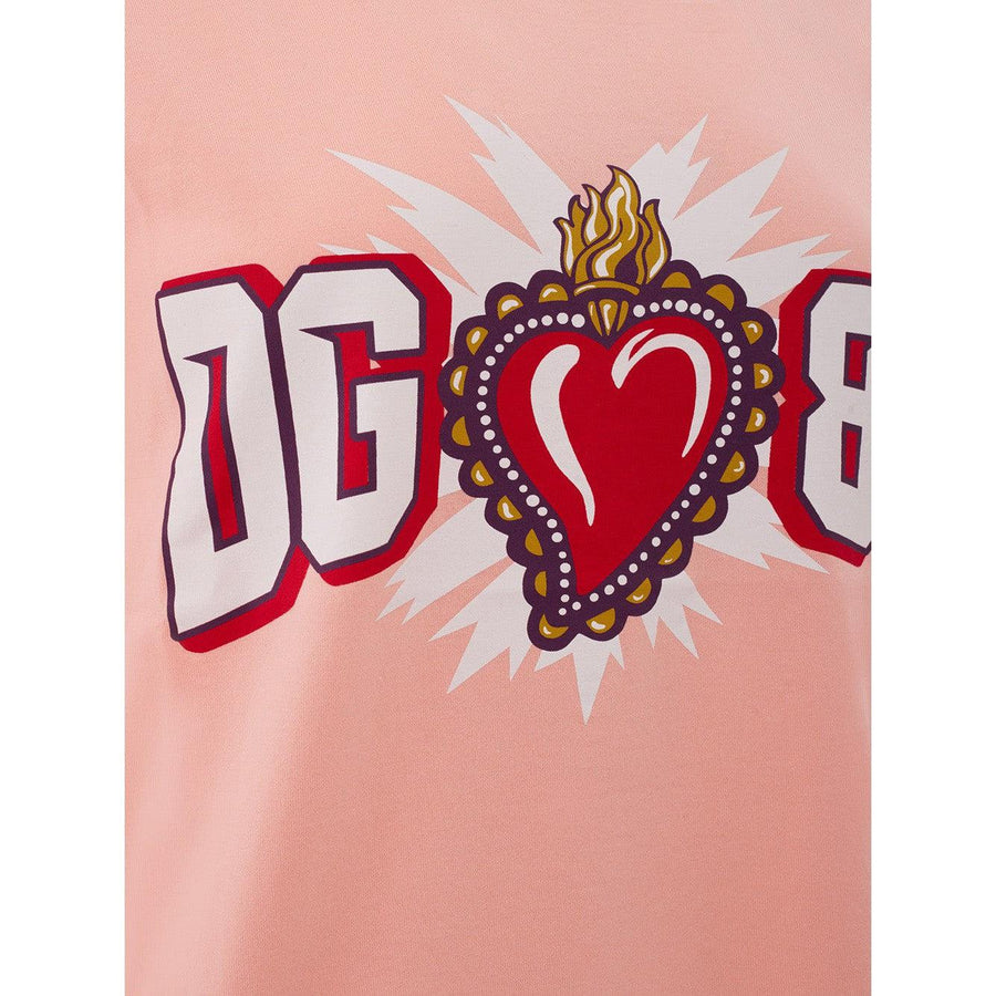 Dolce & Gabbana Elegant Pink Cotton Logo Tee