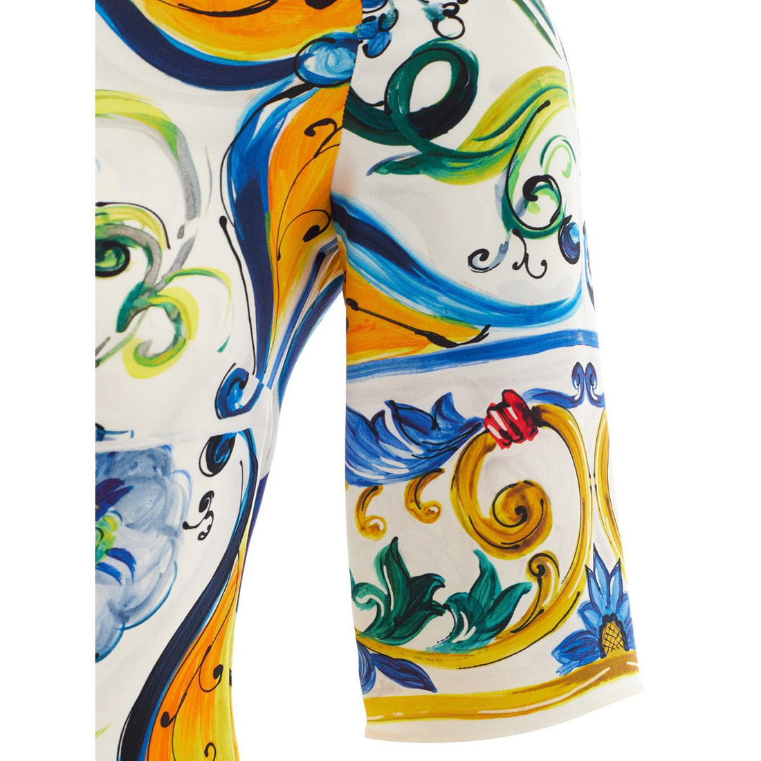 Dolce & Gabbana Elegant Maiolica Print Silk Top