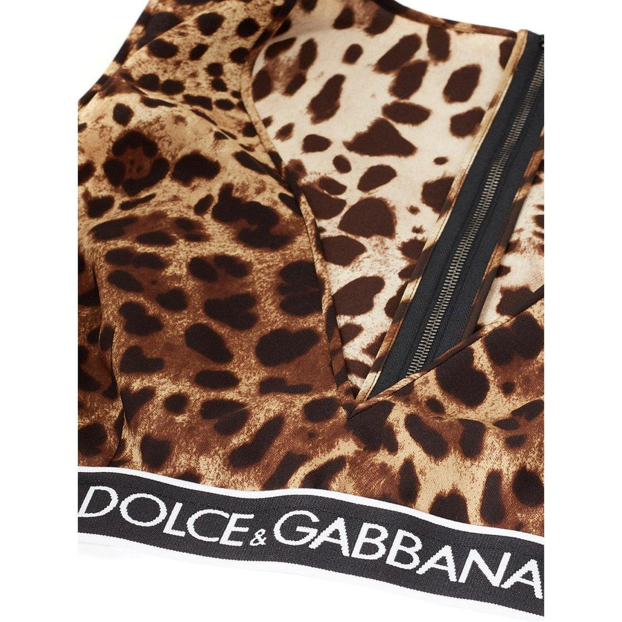 Dolce & Gabbana Elegant Leopard Print Silk Cropped Top