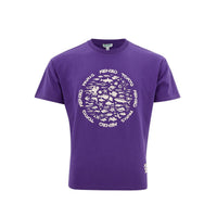 Kenzo Chic Purple Cotton Tee with Signature Print