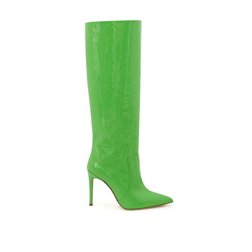 Paris Texas Chic Neon Green Patent Leather Knee Boots
