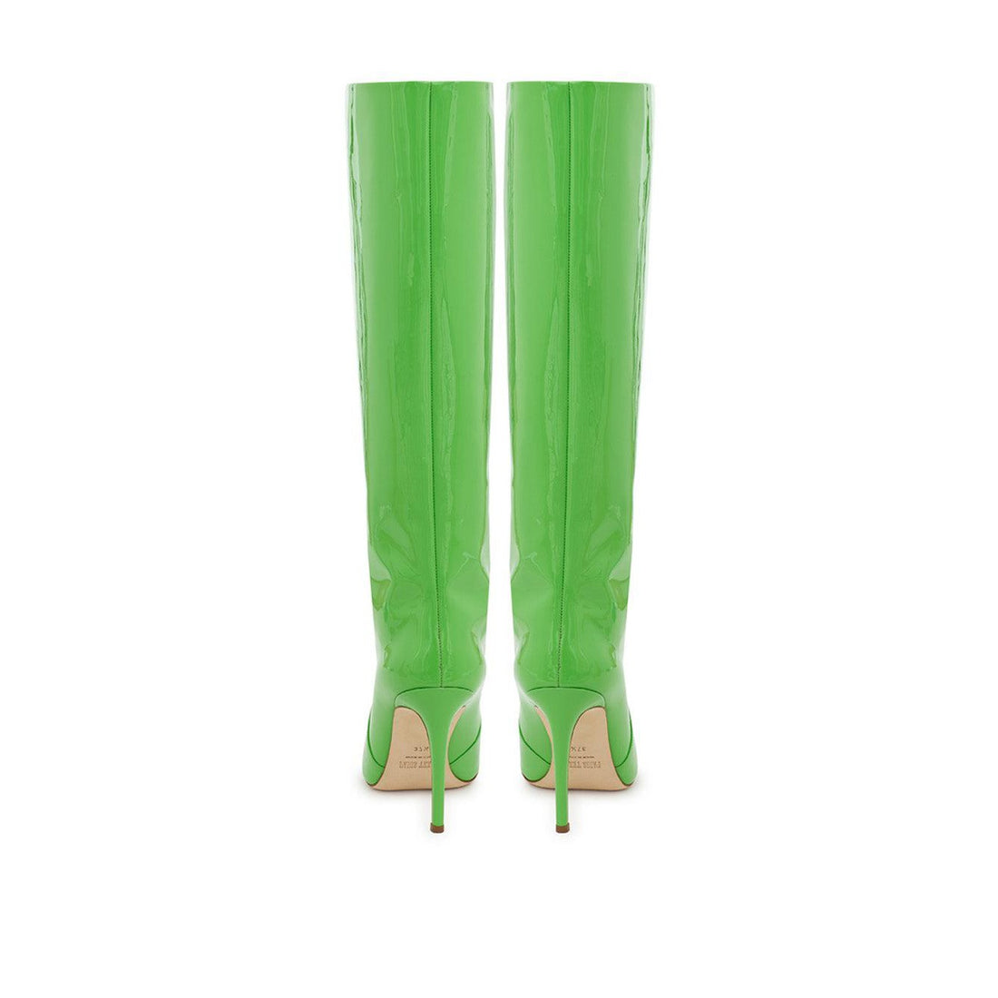 Paris Texas Chic Neon Green Patent Leather Knee Boots