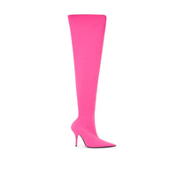 Balenciaga Neon Pink Over-the-Knee Statement Boot