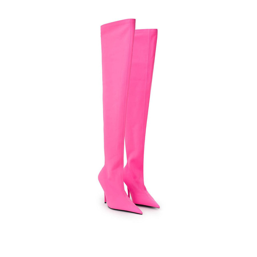 Balenciaga Neon Pink Over-the-Knee Statement Boot