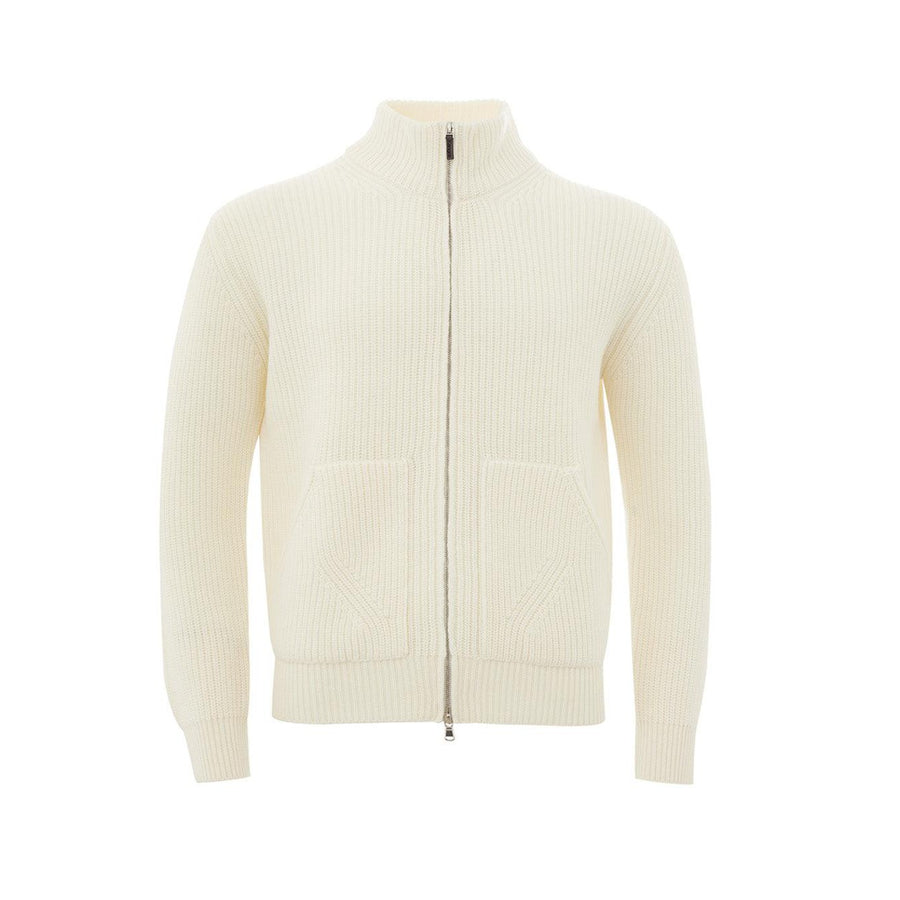 KANGRA Elegant White Wool Turtleneck Jumper