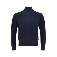 FERRANTE Elegant Blue Wool Turtleneck Sweater