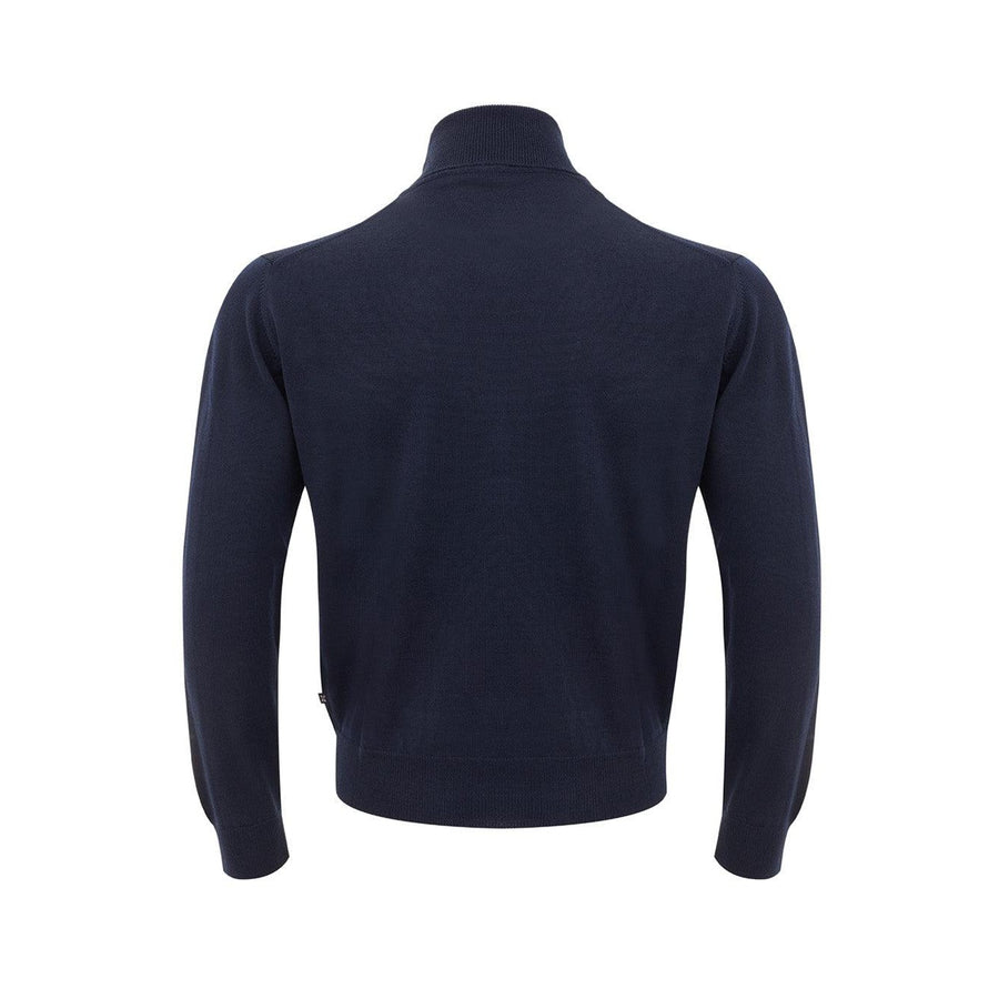 FERRANTE Elegant Blue Wool Turtleneck Sweater