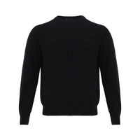 Colombo Elegant Black Round Neck Cashmere Sweater
