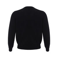 Colombo Elegant Black Round Neck Cashmere Sweater
