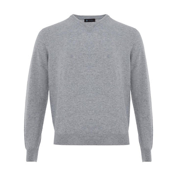 Colombo Grey V-Neck Cashmere Sweater