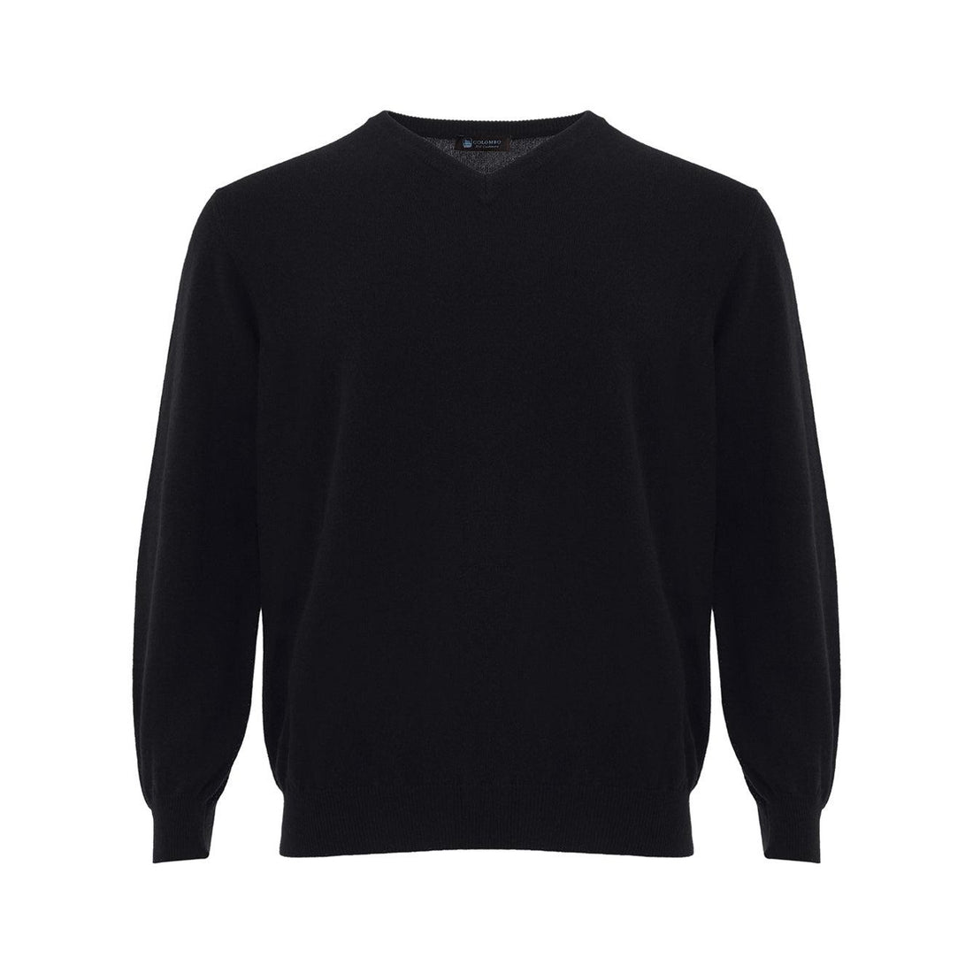 Colombo Elegant Black V-Neark Cashmere Sweater