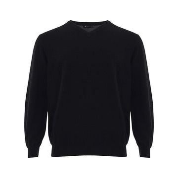 Colombo Black V-Neck Cashmere Sweater