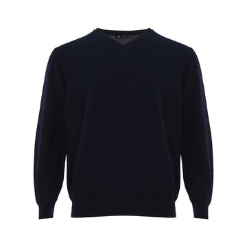 Colombo Navy Blue V-Neck Cashmere Sweater