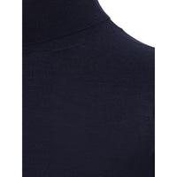 Colombo Navy Cashmere-Silk Blend Turtleneck Sweater