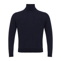 Colombo Navy Cashmere-Silk Blend Turtleneck Sweater