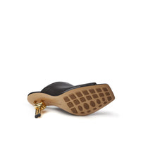 Bottega Veneta Elegant Black Leather Knot Mule Sandals