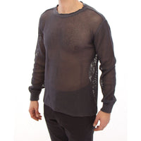 Dolce & Gabbana Elegant Crew-Neck Netted Sweater in Light Purple