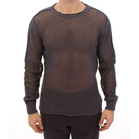 Dolce & Gabbana Elegant Crew-Neck Netted Sweater in Light Purple