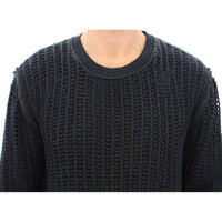 Dolce & Gabbana Blue Runway Netz Pullover Netted Sweater