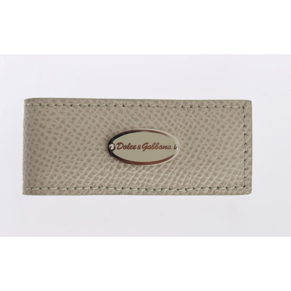 Dolce & Gabbana Elegant Beige Leather Money Clip