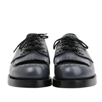 Gucci Gucci Men's Fringed Brogue Bluish Gray Leather Lace-up Shoes